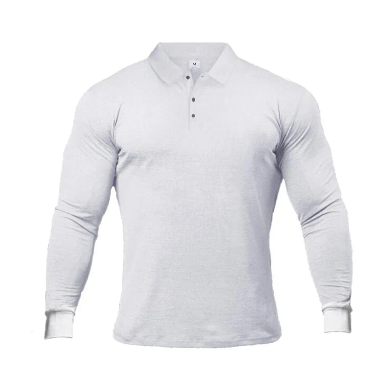 New Autumn Men Polo Shirt Brand Fashion Clothing Stretch Cotton Men Business Polo Shirt Male Long Sleeve Breathable Polo Shirt