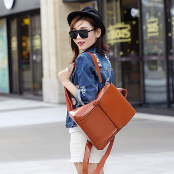 Women Backpack Cross Body Shoulder Bag Genuine Leather Girls School Female Natural Skin Book Laptop Rucksack Messenger Bags