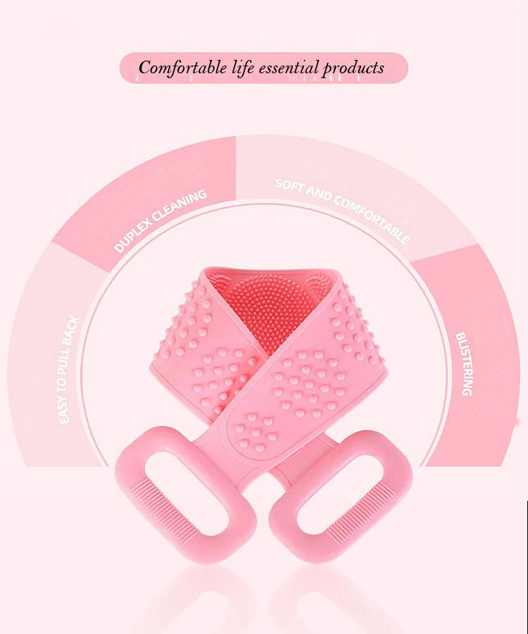 4/2/1PCS Body Sponge Silicone Brushes Bath Towels Scrubber Rubbing Back Peeling Massage Shower Belt Extended Skin Clean Brushes
