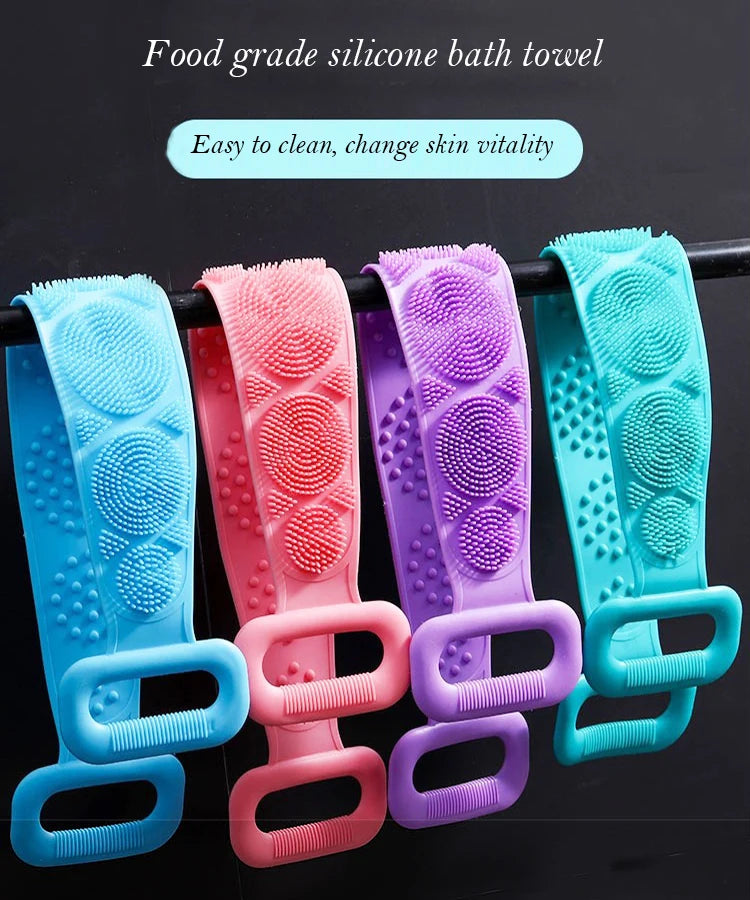 4/2/1PCS Body Sponge Silicone Brushes Bath Towels Scrubber Rubbing Back Peeling Massage Shower Belt Extended Skin Clean Brushes