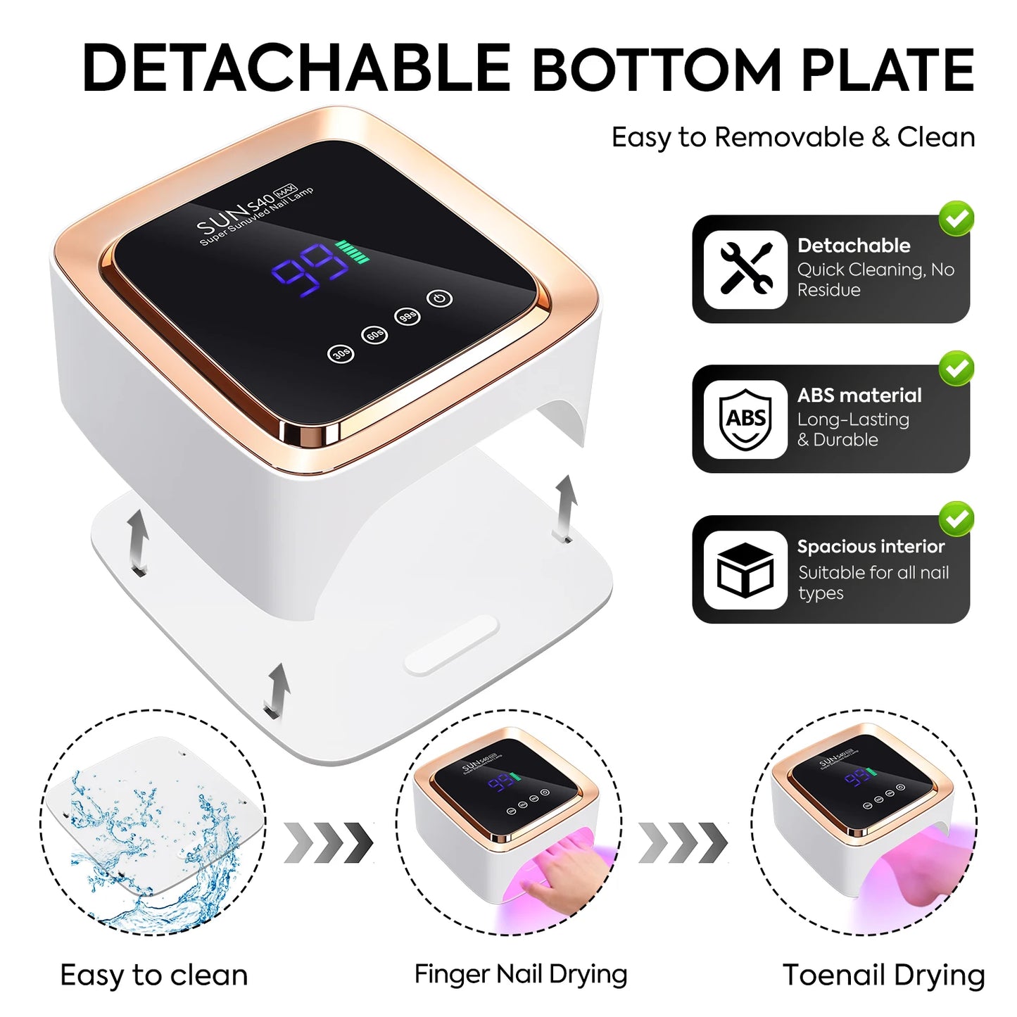 DianaBeauty UV Nail Lamp 57 LEDs Rechargeable Cordless Nail Dryer with 3 Timer Settings and Large Touch Screen UV Lamp for Nails