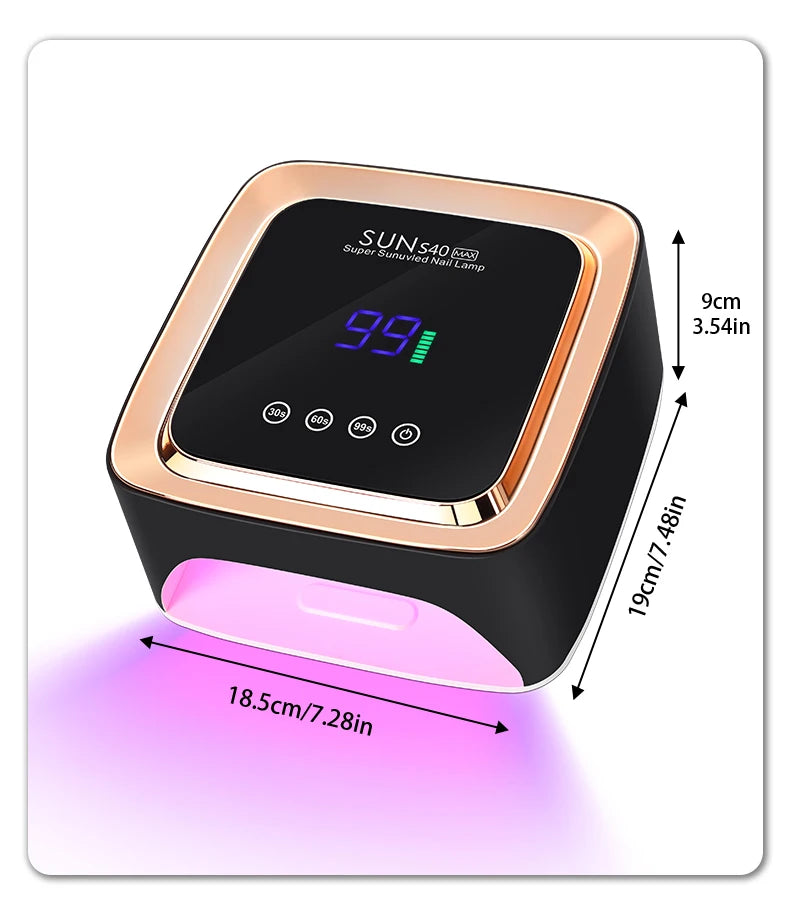 DianaBeauty UV Nail Lamp 57 LEDs Rechargeable Cordless Nail Dryer with 3 Timer Settings and Large Touch Screen UV Lamp for Nails