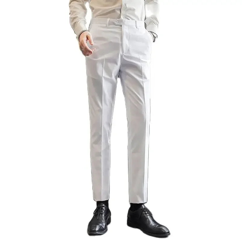 Formal Pants Men 2024 New Elegant Man Office Work Pants Casual Elastic Men's Trousers Men 17 Colors Pantalones Hombre