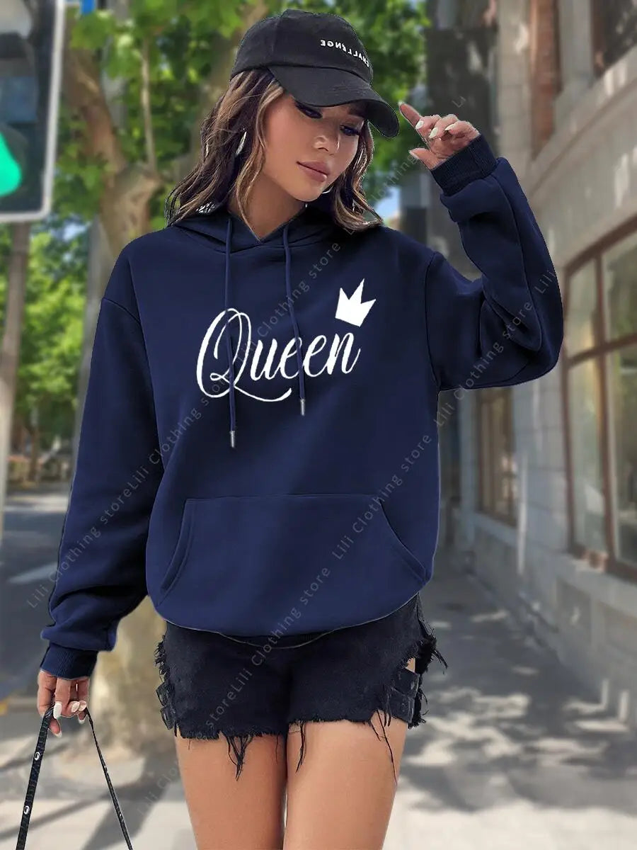 Women's Hoodie High quality Tops Fashion Aesthetic Sweatshirt Streetwear Y2k Clothes Women Pullover Hoodies Pink Light Blue