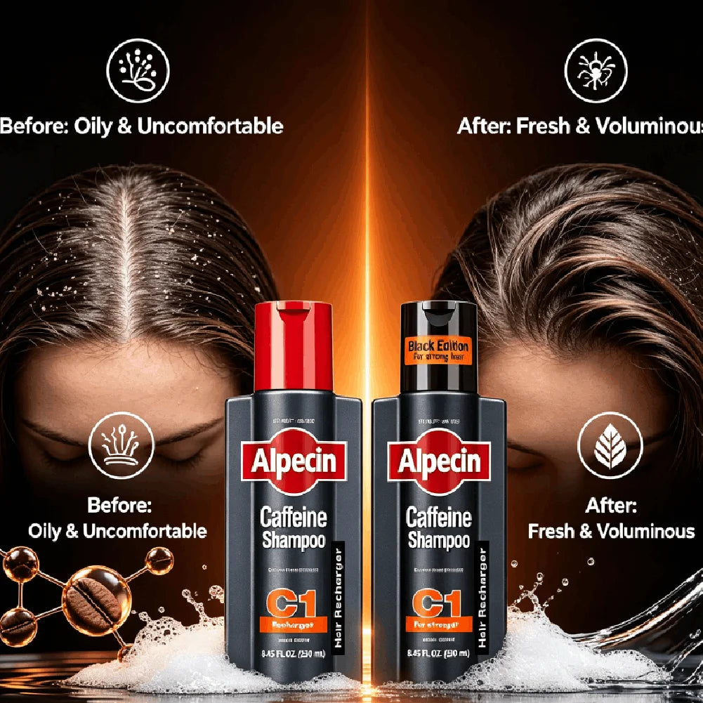 Germany Alpecin C1 Caffeine Anti Baldness Shampoo Men Scalp Oil Control Anti Dandruff Gentle Non-Irritating Fluffy Hair Shampoo