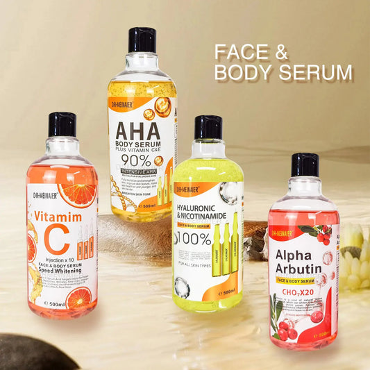 500ml AHA Moisturizing Face Serum Gentle Firming Repair Skin Arbutin Hydrating Brightening Body Serum for Women Men