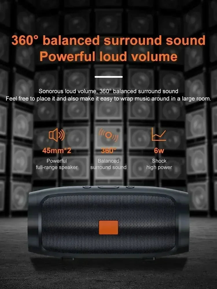 Speakers Wireless Stereo HD Sound Bluetooth 5.0 Portable IP65 Waterproof AUXLong Battery Dual PairingDurable TravelOutdoor