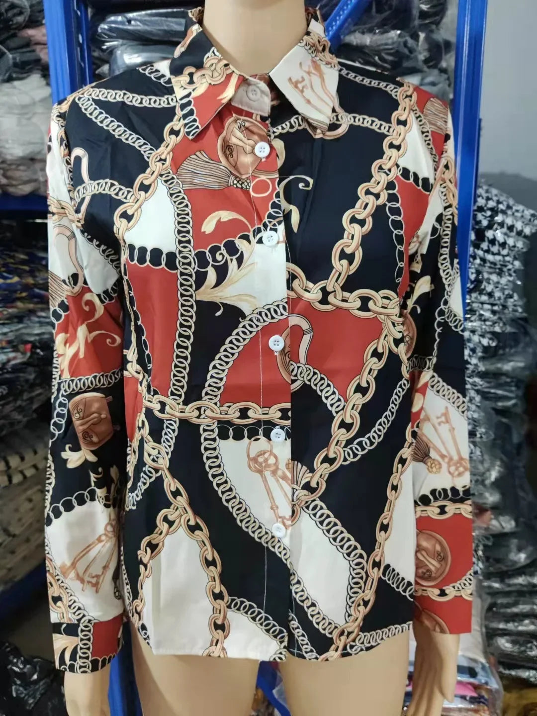 2026 Summer New Women's Long-sleeved Shirt, Single-breasted Printed Shirts Fashion Casual Tops Camisa Female Chemise S-XXL