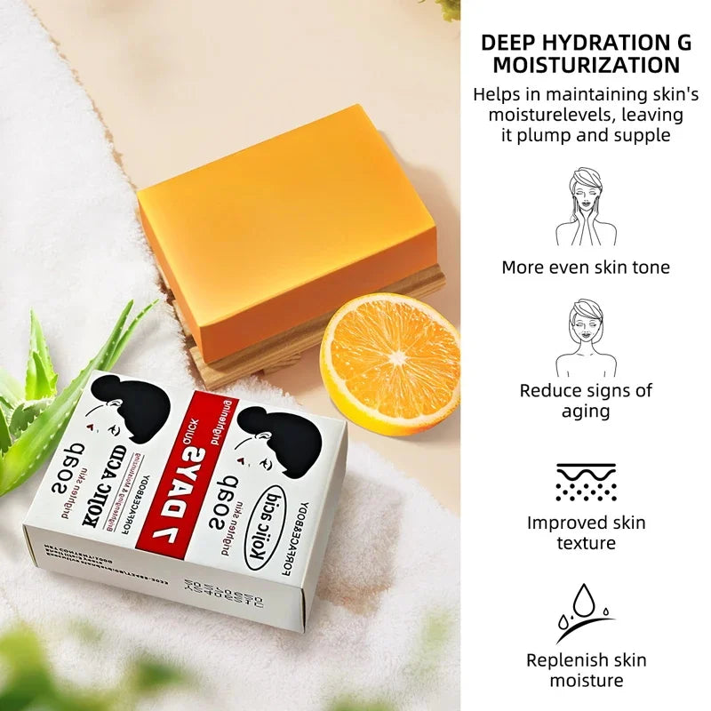 Kojic Acid Body Whitening Soap Deep Skin Bleaching Brighten Body Scrub Knees Intimate Parts Armpits White Nourishing Care Soap