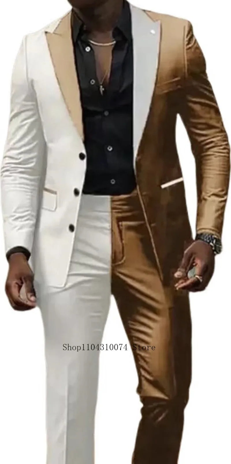 Two Color Panels for A  Men's Suits，Tailor-made Suits，2 Pieces Blazer and Pants Set，Single Breasted，for Summer Beach，Groomsmen