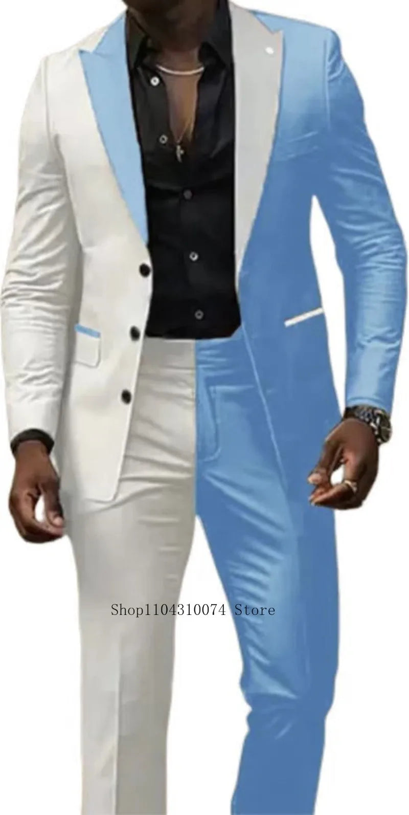 Two Color Panels for A  Men's Suits，Tailor-made Suits，2 Pieces Blazer and Pants Set，Single Breasted，for Summer Beach，Groomsmen