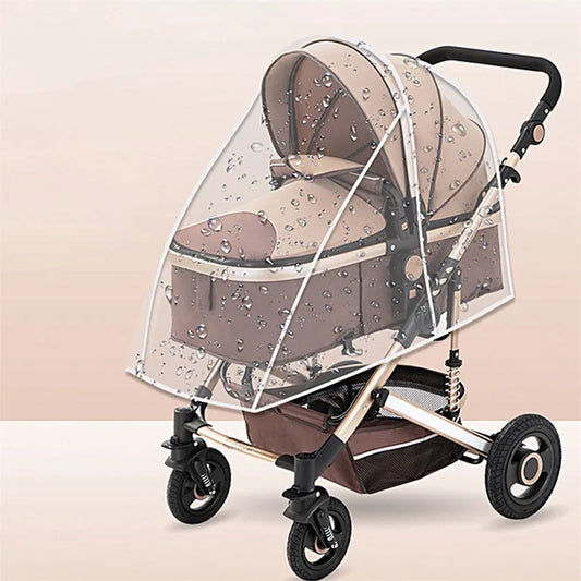 Universal Stroller Rain Cover Baby Car Weather Wind Sun Shield Transparent Breathable Trolley Umbrella Raincoat Accessories