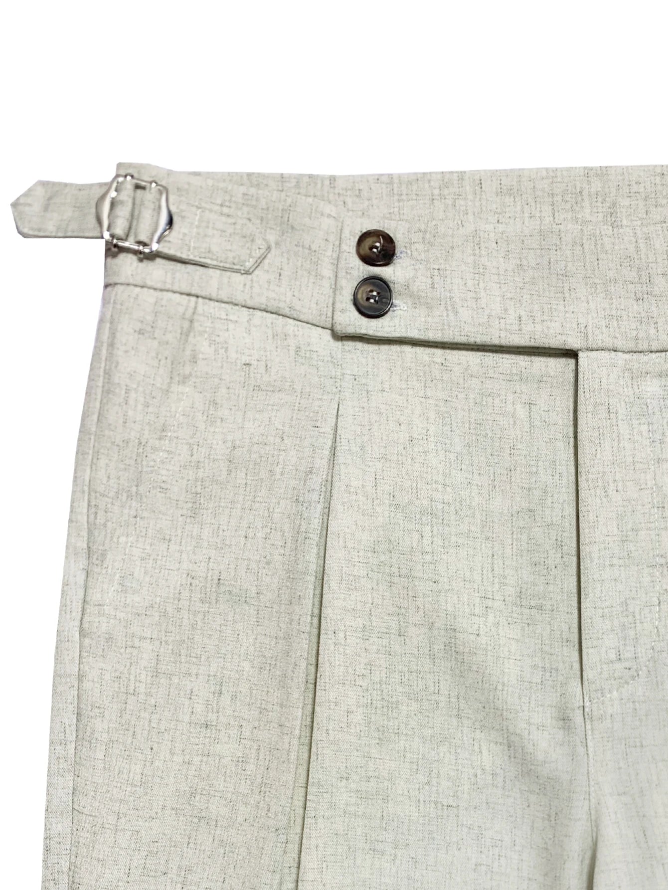2026 Summer Linen Solid Color Formal Pants Men Light Business Office Daily Wear Without Belt