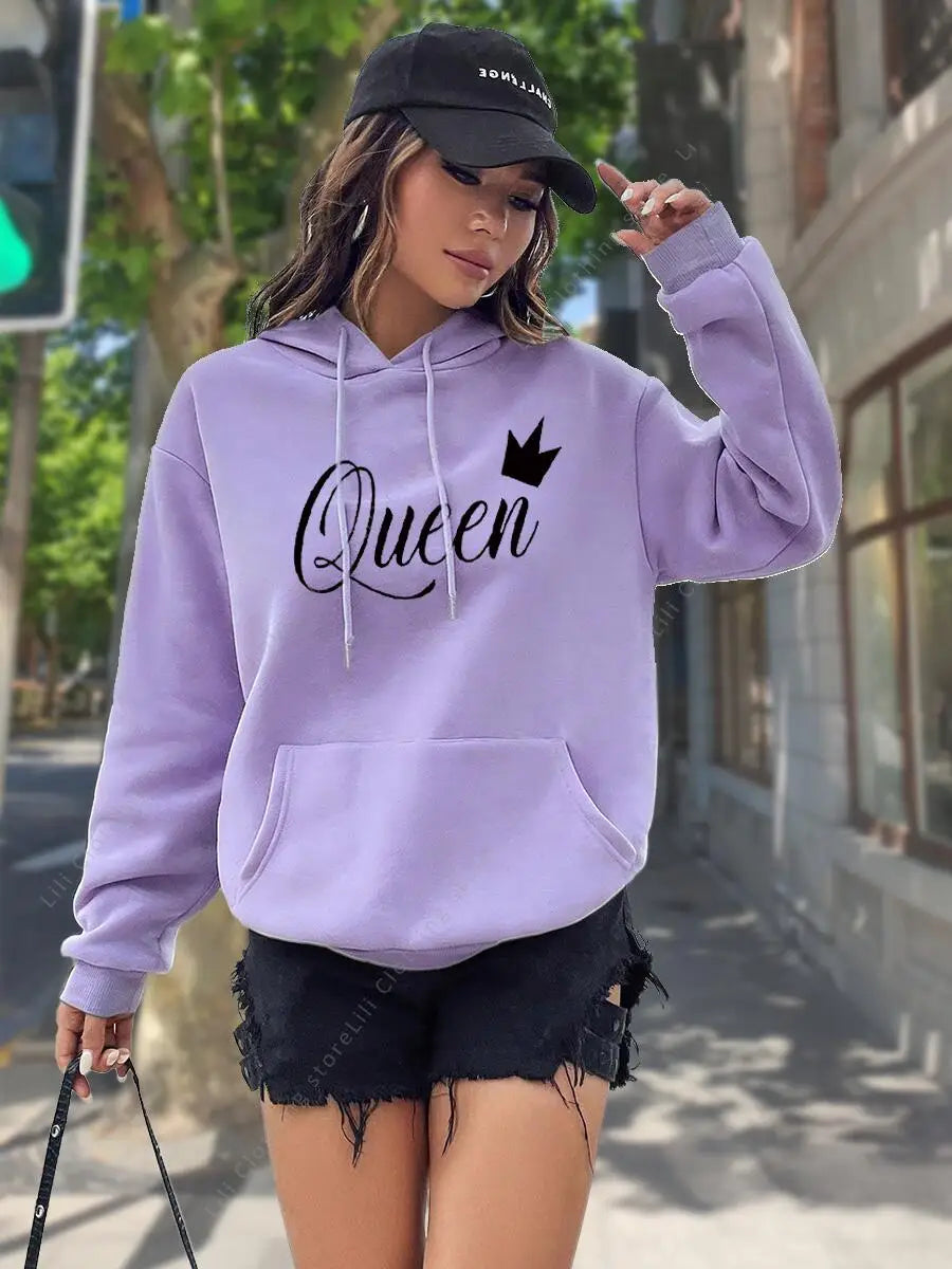 Women's Hoodie High quality Tops Fashion Aesthetic Sweatshirt Streetwear Y2k Clothes Women Pullover Hoodies Pink Light Blue