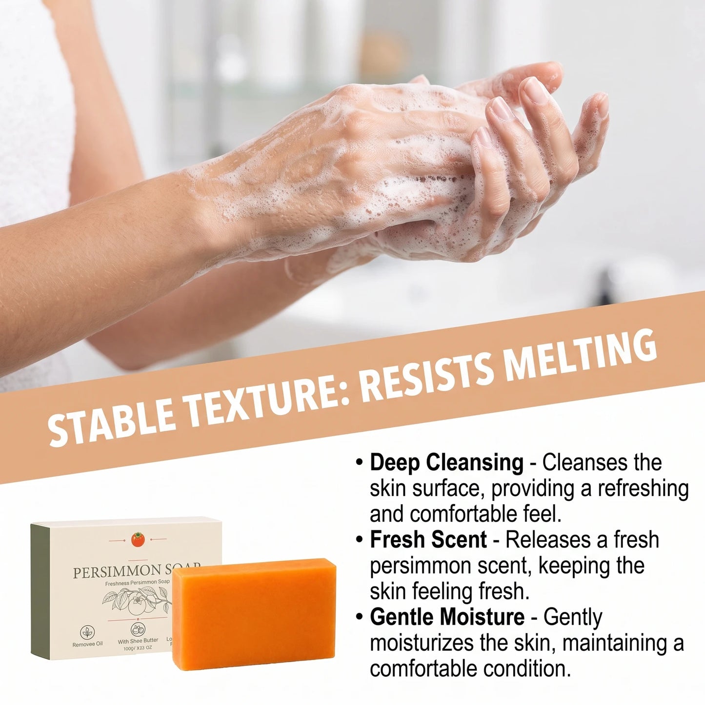 Persimmon Soap Reduce Body Sweat Smell Improve Skin Dryness Natural Deodorant Soap Japanese Persimmon Soaps For All Skin Types