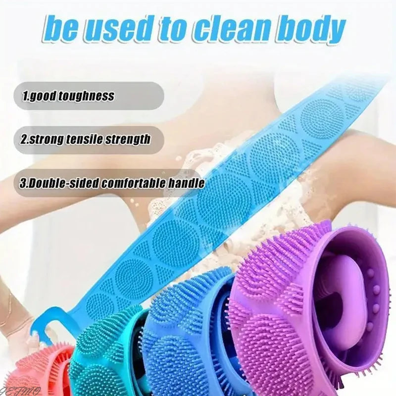 4/2/1PCS Body Sponge Silicone Brushes Bath Towels Scrubber Rubbing Back Peeling Massage Shower Belt Extended Skin Clean Brushes
