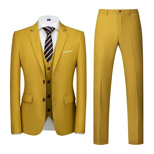 2026 Men's Purple Three Piece Set: Wedding/party/office Slim Fit Suit Jacket, Paired with Vest and Pants.European Sizes XXXS-XXL