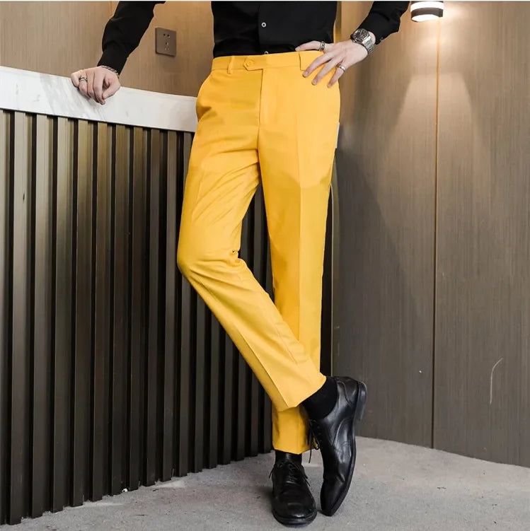 Formal Pants Men 2024 New Elegant Man Office Work Pants Casual Elastic Men's Trousers Men 17 Colors Pantalones Hombre
