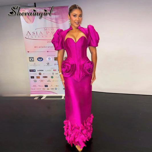 SHERAIN Fashionable Sheath Evening Dress for Women with 3D Flower Sweetheart Pleat 2025 Prom Dresses Abendkleider Customized