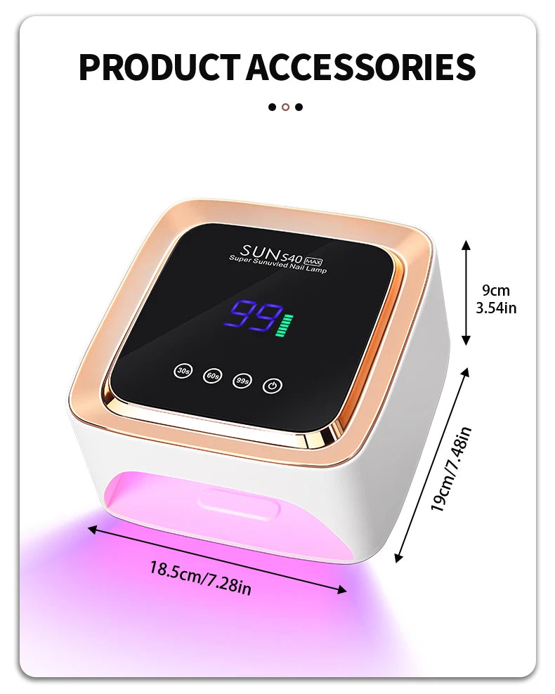 DianaBeauty UV Nail Lamp 57 LEDs Rechargeable Cordless Nail Dryer with 3 Timer Settings and Large Touch Screen UV Lamp for Nails