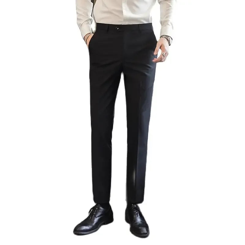 Formal Pants Men 2024 New Elegant Man Office Work Pants Casual Elastic Men's Trousers Men 17 Colors Pantalones Hombre