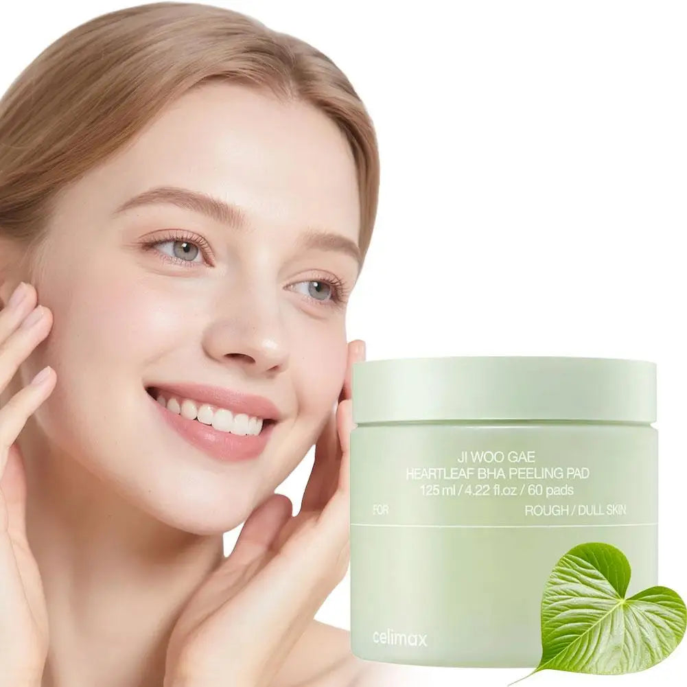 Celimax Ji Woo Gae Heartleaf BHA Peeling Pad For Rough Dull Skin Exfoliating Cotton Sheet Deeply Moisturize Nourish Facial Patch