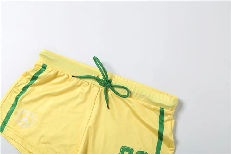 Weird Puss Casual Sporty 2 Piece Set Woman Summer Trend Letter Print V-Neck Tank Tops+Drawstring Shorts Daily Simple Tracksuits