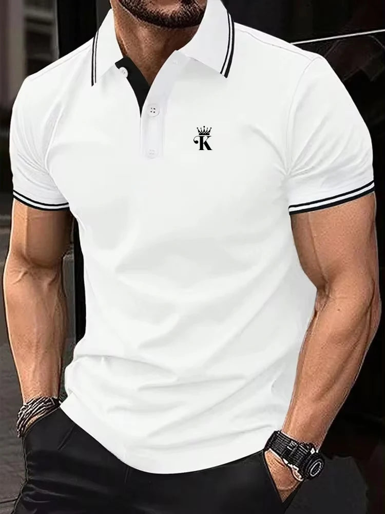 Men's Polo Shirt Golf Shirt Outdoor Casual Polo Collar Classic Short Sleeve Basic Button Front Button-Down Summer Regular Fit