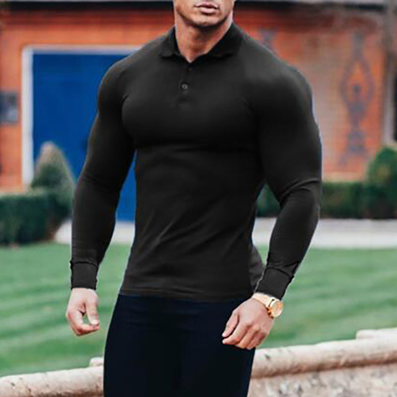 New Autumn Men Polo Shirt Brand Fashion Clothing Stretch Cotton Men Business Polo Shirt Male Long Sleeve Breathable Polo Shirt