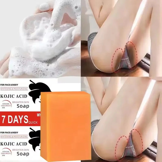 Kojic Acid Body Whitening Soap Deep Skin Bleaching Brighten Body Scrub Knees Intimate Parts Armpits White Nourishing Care Soap