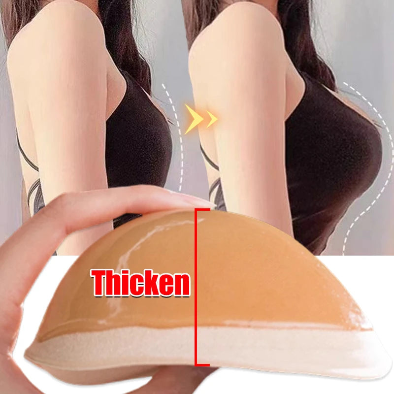 1-2pairs Silicone Bra Inserts Breast Pads Sticky Push-up Women Bra Cup Thicker Nipple Cover Patch Bikini Inserts for Swimsuit
