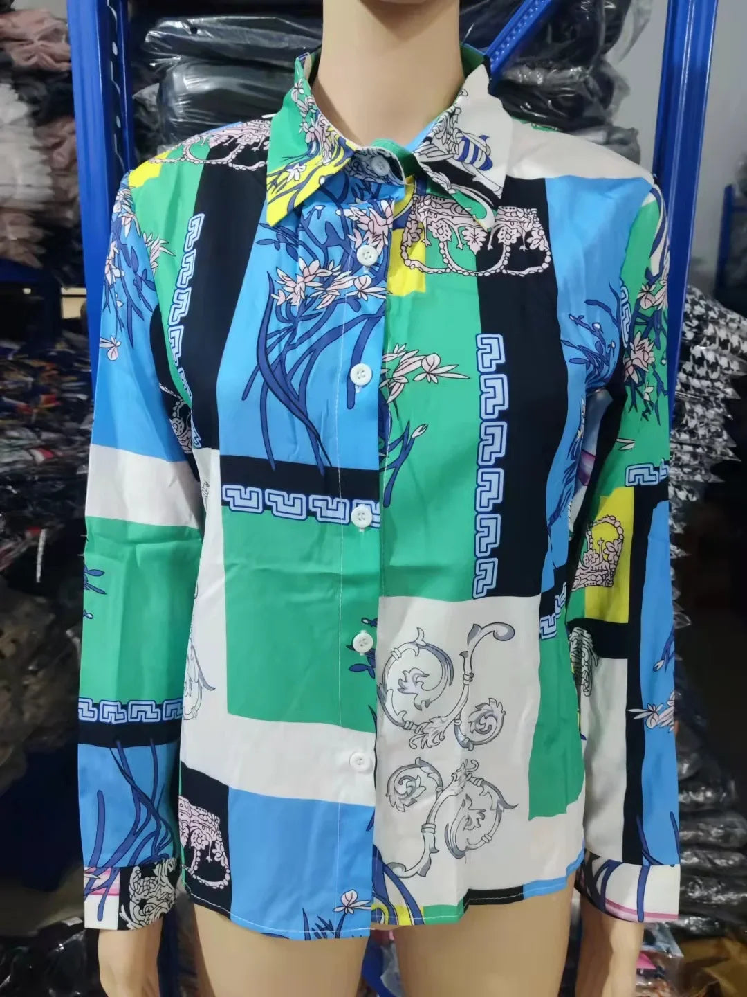 2026 Summer New Women's Long-sleeved Shirt, Single-breasted Printed Shirts Fashion Casual Tops Camisa Female Chemise S-XXL