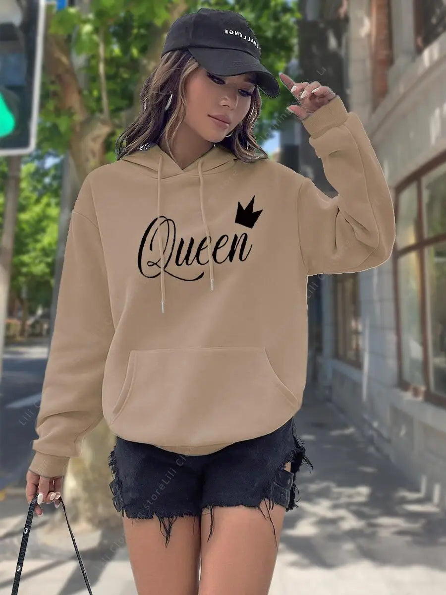 Women's Hoodie High quality Tops Fashion Aesthetic Sweatshirt Streetwear Y2k Clothes Women Pullover Hoodies Pink Light Blue