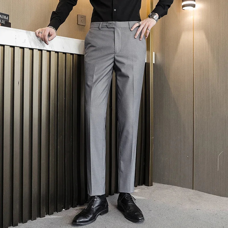 Formal Pants Men 2024 New Elegant Man Office Work Pants Casual Elastic Men's Trousers Men 17 Colors Pantalones Hombre