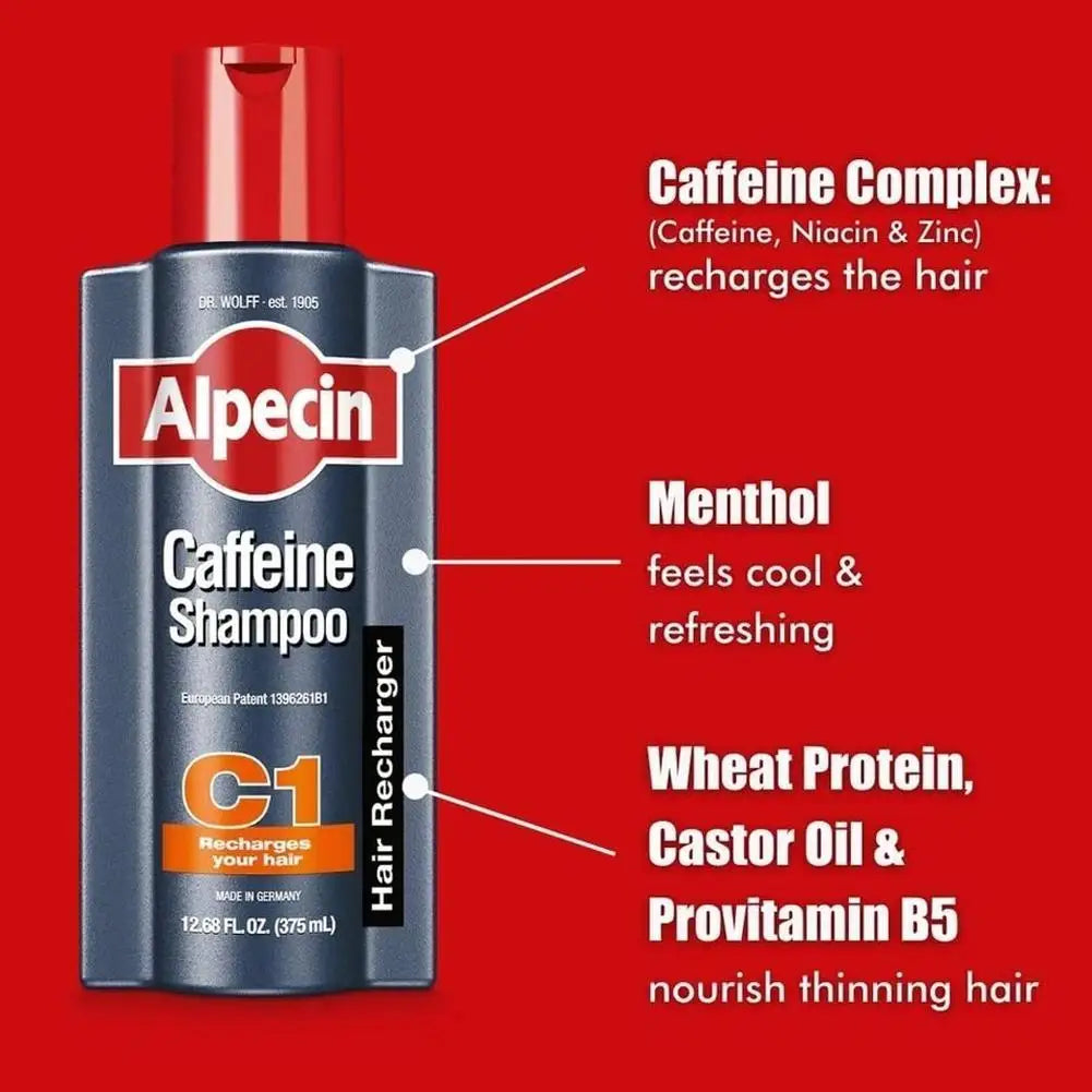 Germany Alpecin C1 Caffeine Anti Baldness Shampoo Men Scalp Oil Control Anti Dandruff Gentle Non-Irritating Fluffy Hair Shampoo