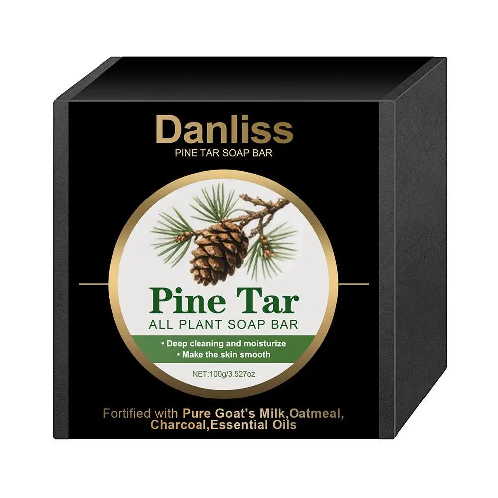 Mens Pine Tar Soap Bar Deep Cleansing Bath Bar Soap with Natural Pine Tar, Smell Fresh Moisturizing Exfoliating Face & Body Wash