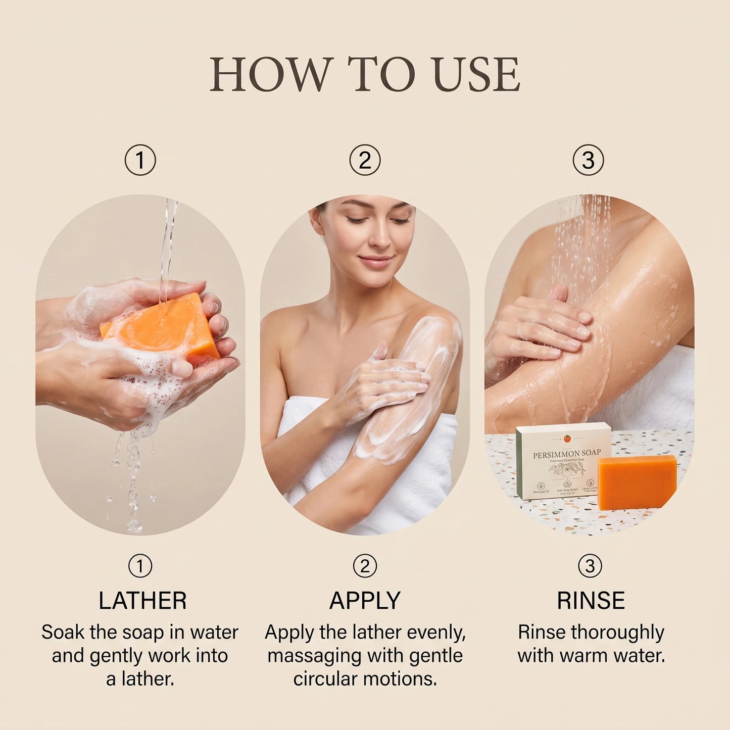 Persimmon Soap Reduce Body Sweat Smell Improve Skin Dryness Natural Deodorant Soap Japanese Persimmon Soaps For All Skin Types