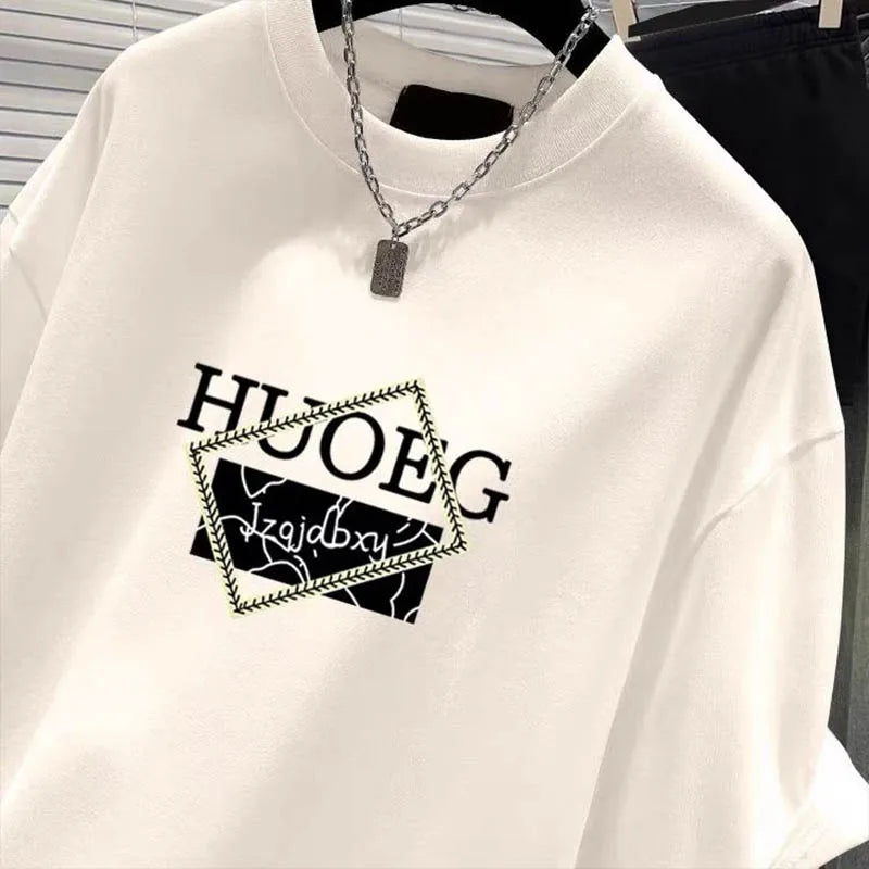 Women's Clothing European Style Pure Cotton Short Sleeve T-shirt Summer Casual Loose O-neck Printing Top Tee Lady Basic Pullover
