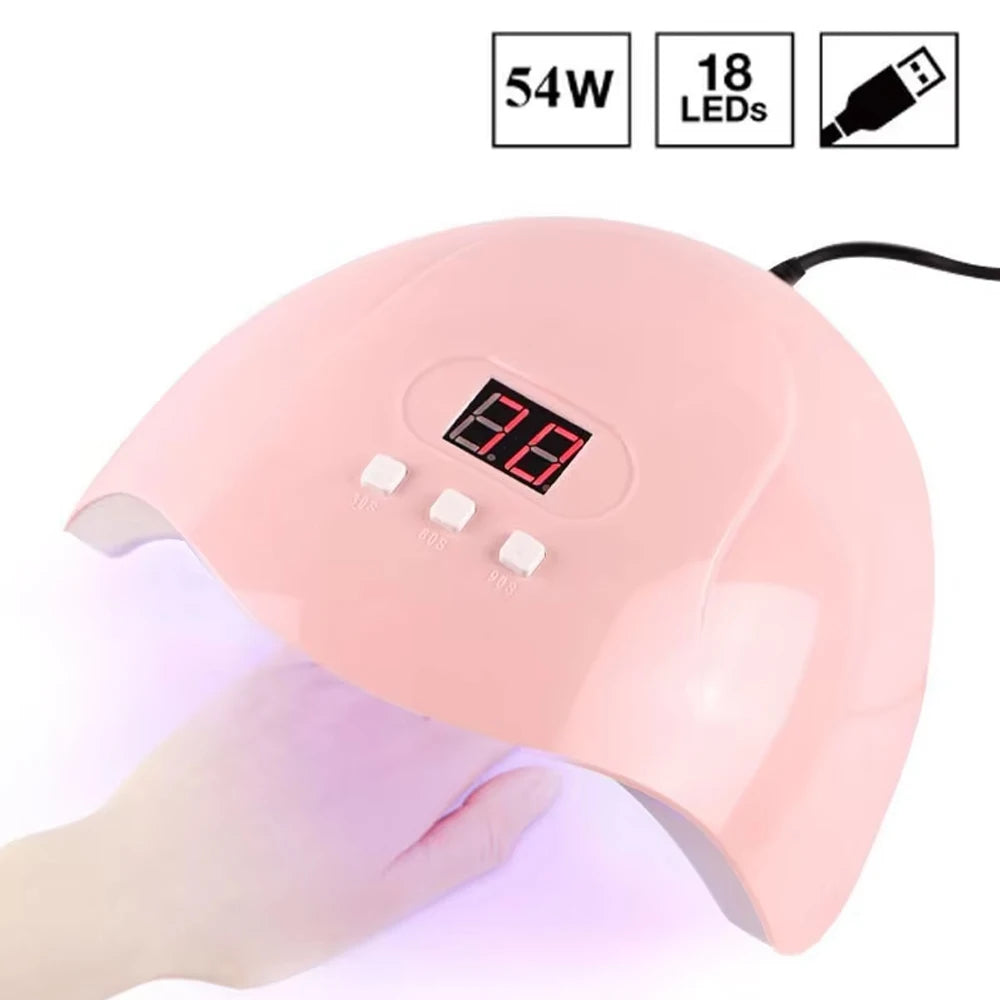 54W 18 Led Lights Dryer For Manicure Ultraviolet Lamp Nail Tools Machine Uv Professional Material Nails Drying Dry Heat Lamps