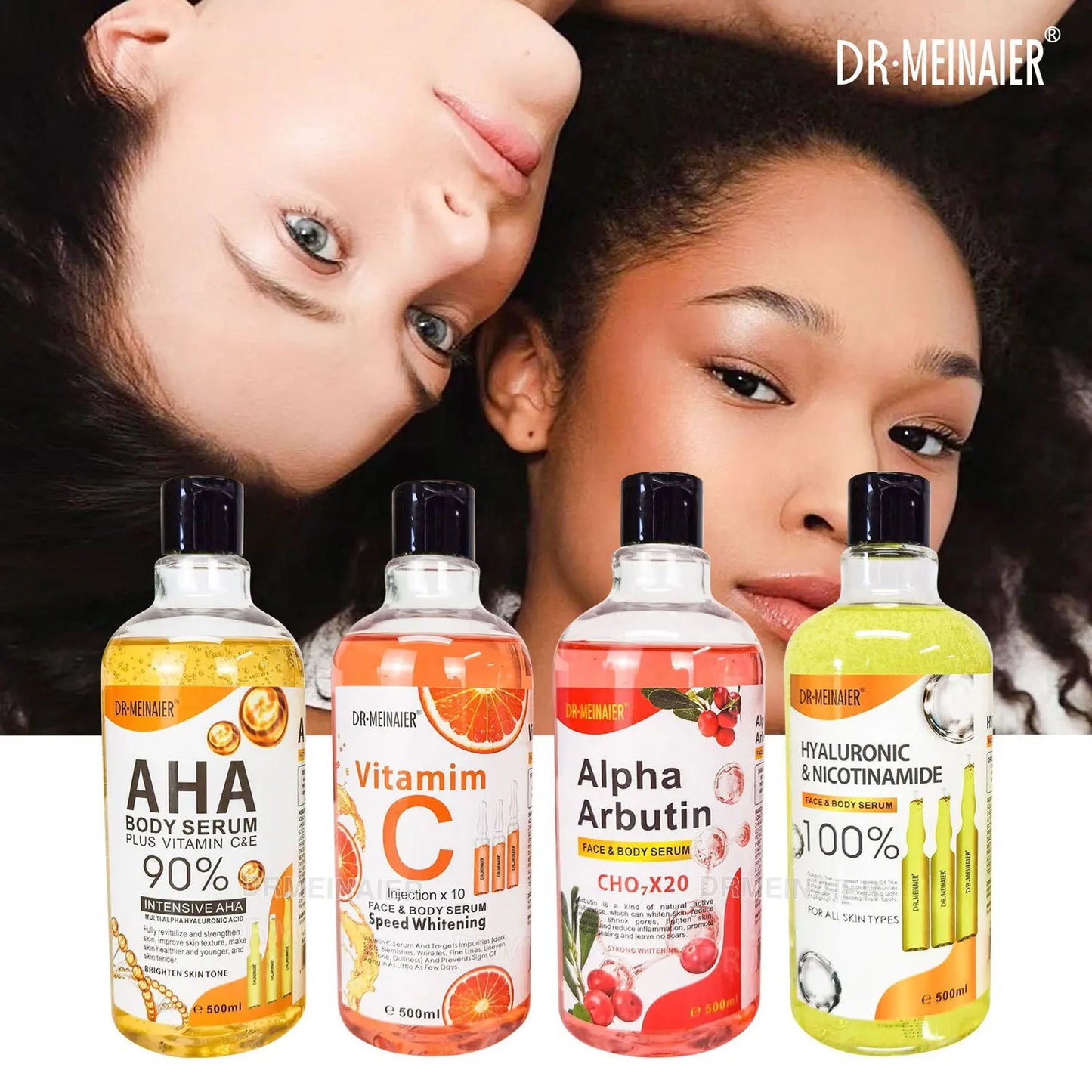 500ml AHA Moisturizing Face Serum Gentle Firming Repair Skin Arbutin Hydrating Brightening Body Serum for Women Men