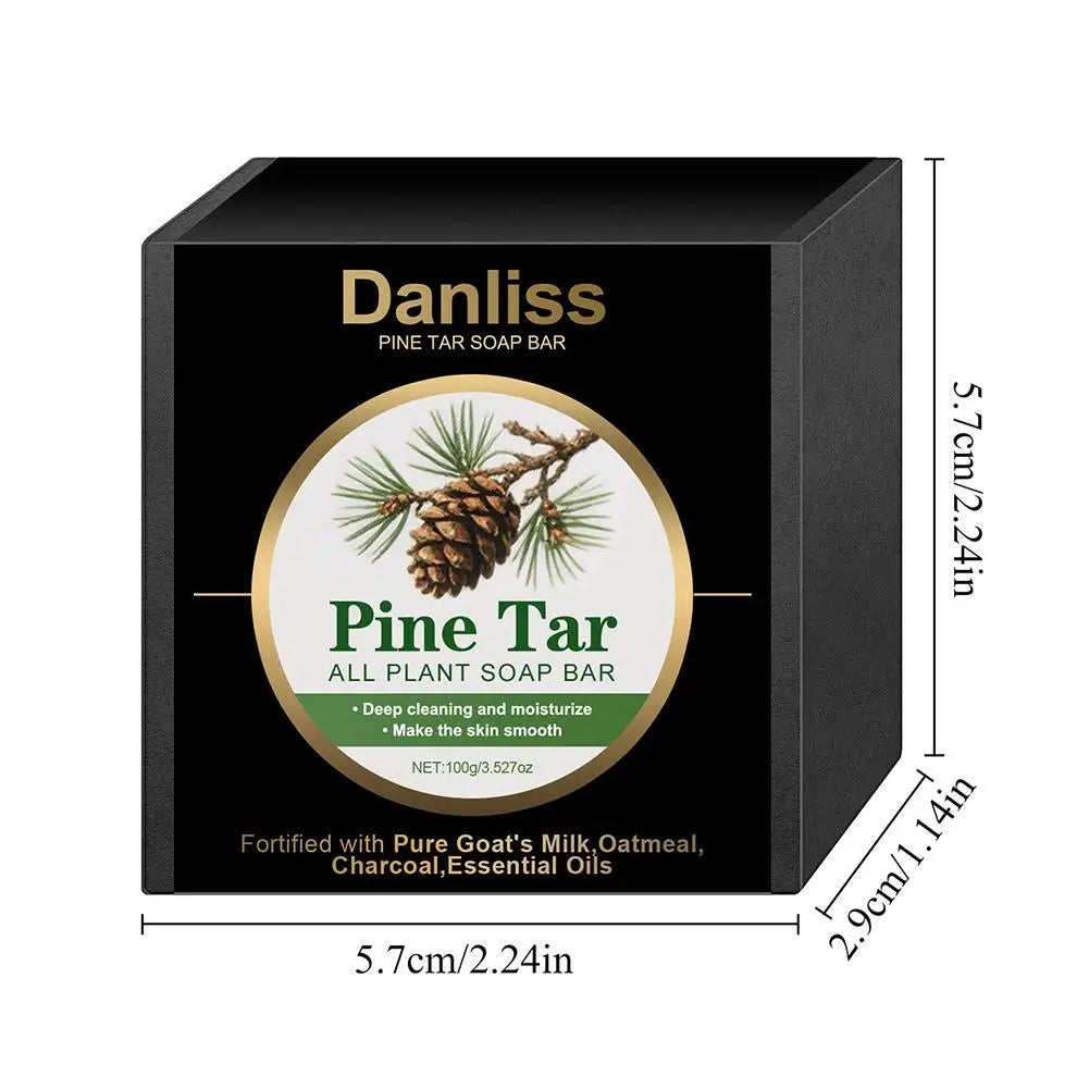 Mens Pine Tar Soap Bar Deep Cleansing Bath Bar Soap with Natural Pine Tar, Smell Fresh Moisturizing Exfoliating Face & Body Wash