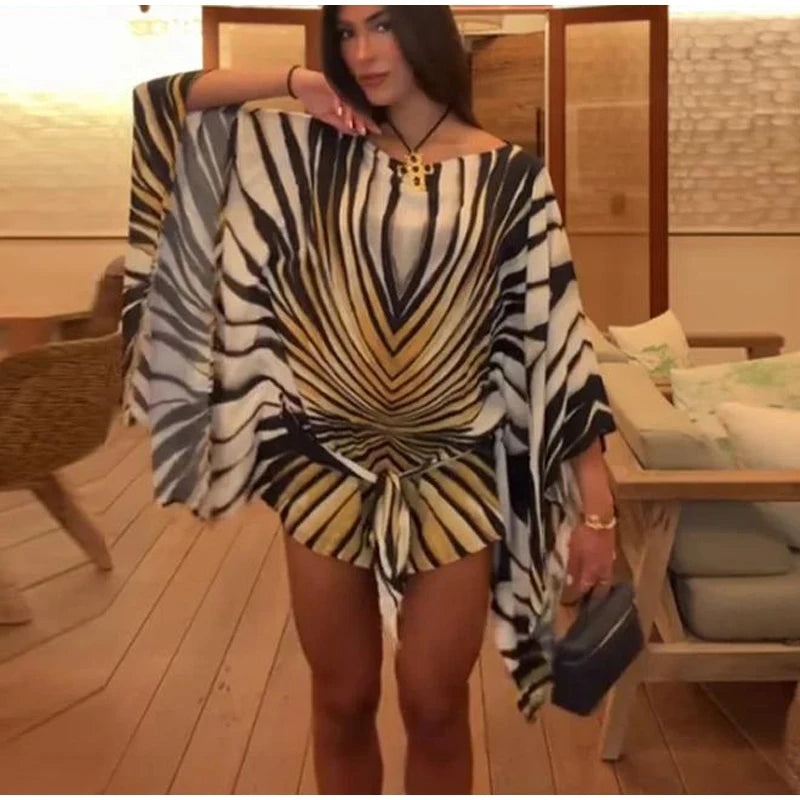 Lady Long Sleeve Striped Dress High Waist Stretch Beach Daily Casual Lace Up Soft Mini Dresses 2026 Fashionable Vacation Gowns