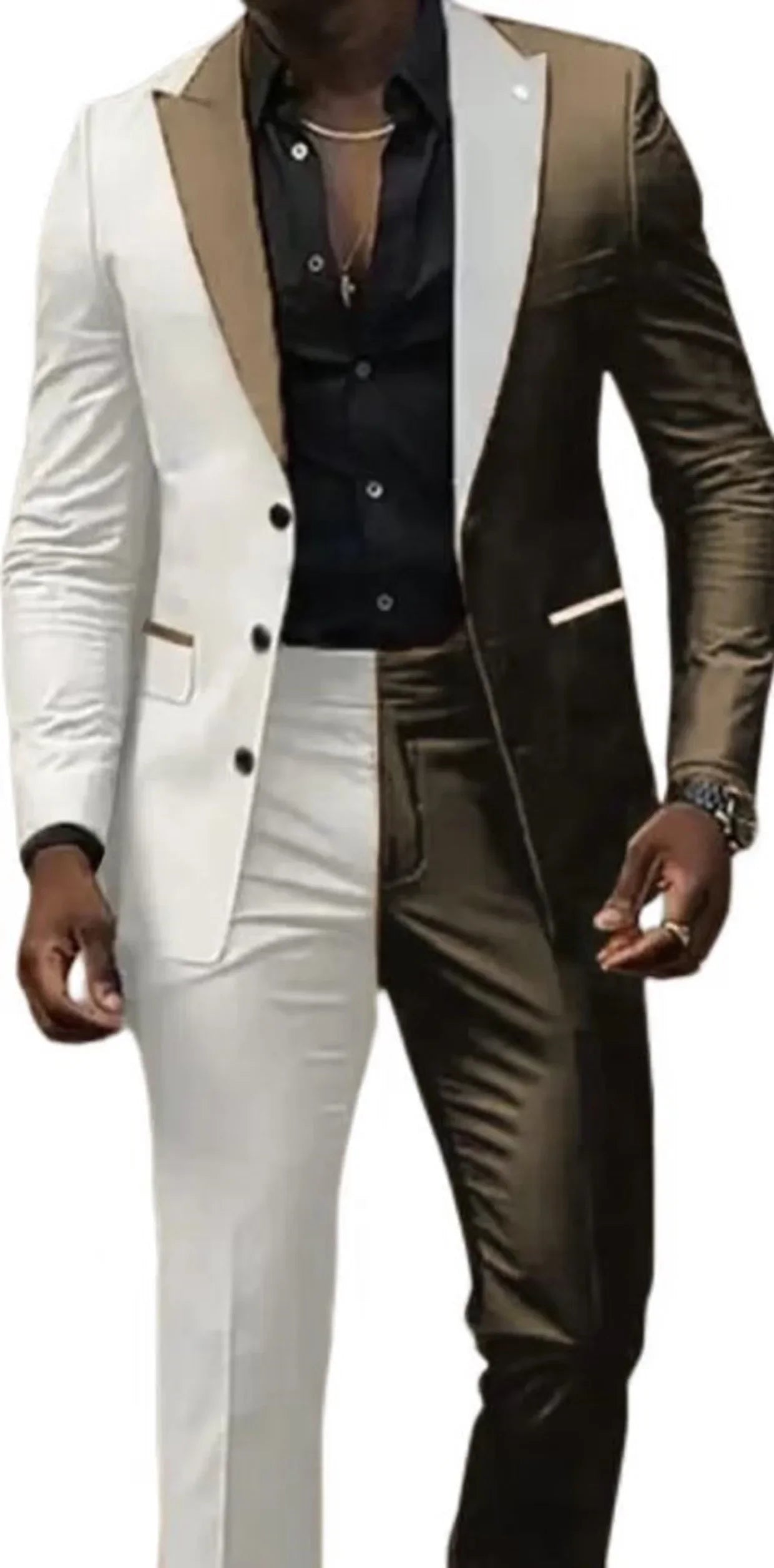 Two Color Panels for A  Men's Suits，Tailor-made Suits，2 Pieces Blazer and Pants Set，Single Breasted，for Summer Beach，Groomsmen