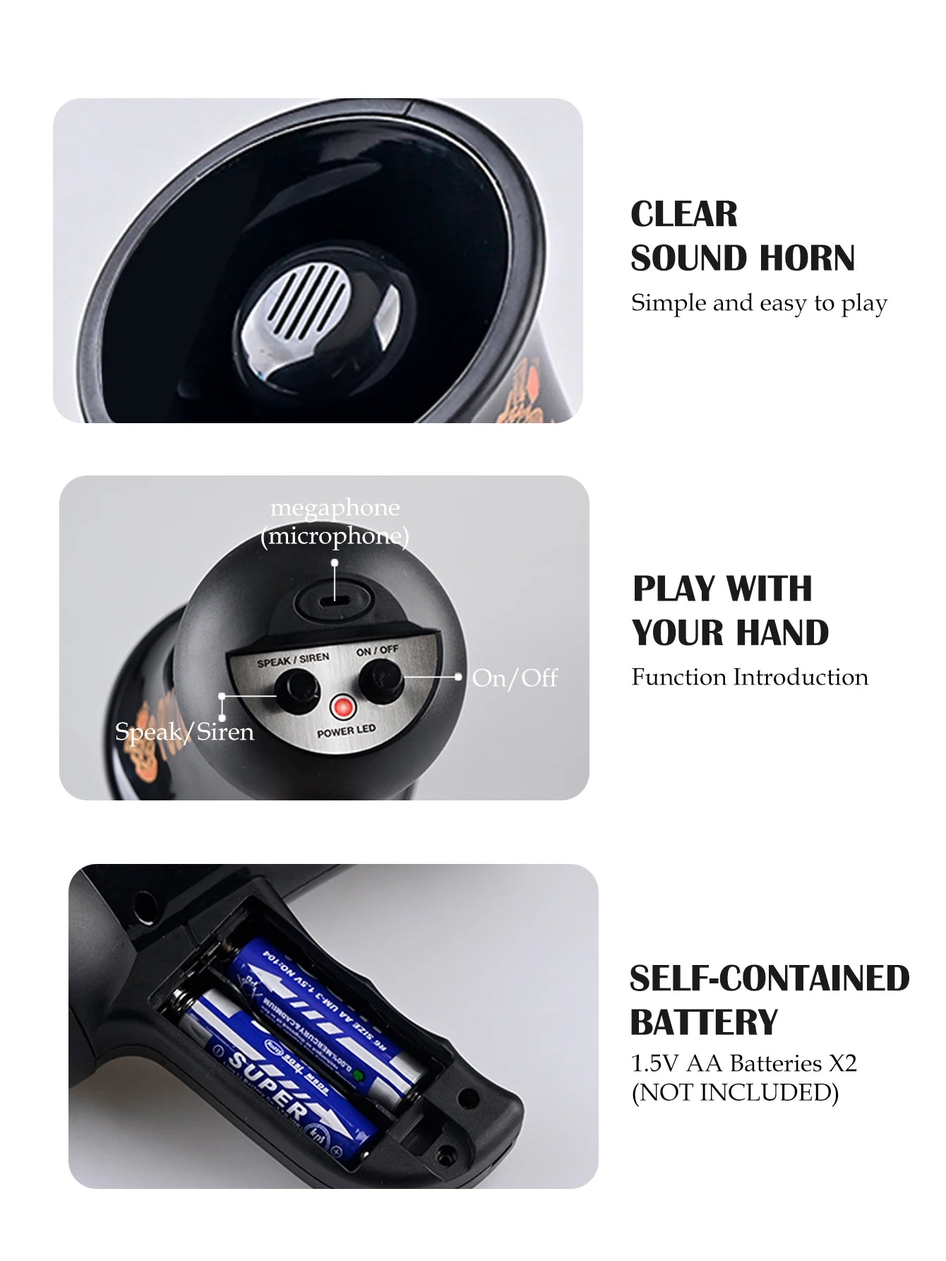 Speaker Children Toys, Megaphone Bullhorn Toy Cool Voice Changer Loud Speaker Speak or Siren Voice Gifts for Boys and Girls