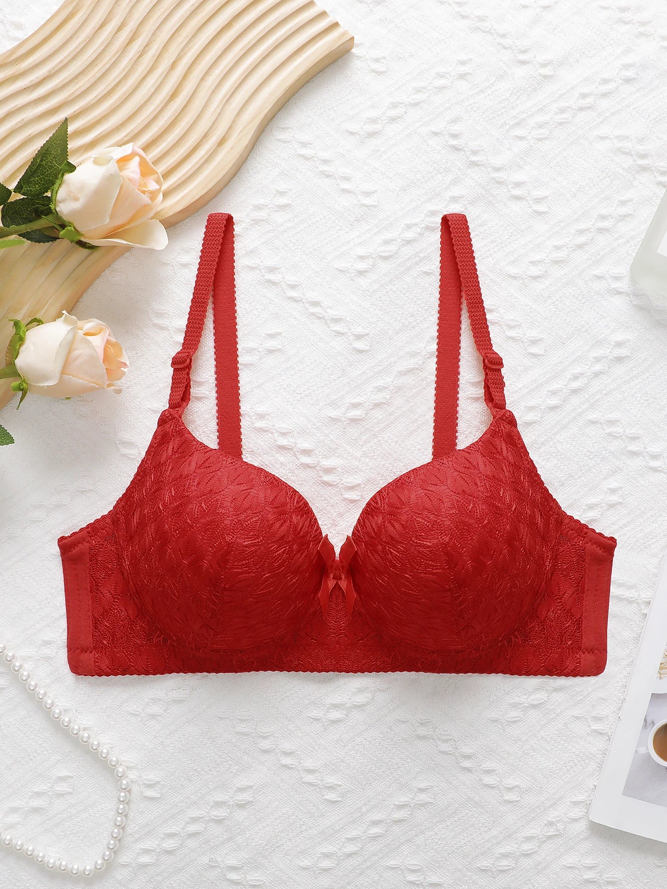 Women Underwire Lace Bra Sexy Push Up Bralette with Matching Panty Everyday Comfort Lingerie solid color brassere size S-XL D176