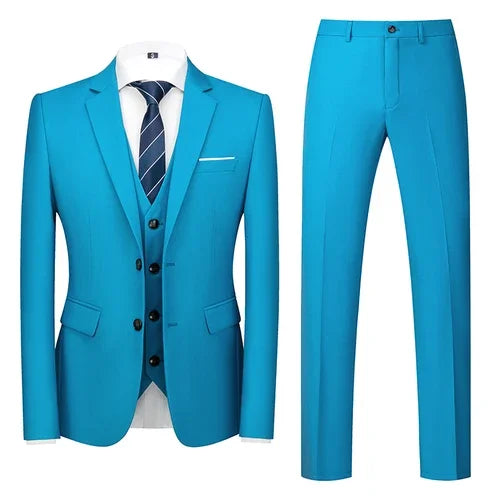 2026 Men's Purple Three Piece Set: Wedding/party/office Slim Fit Suit Jacket, Paired with Vest and Pants.European Sizes XXXS-XXL
