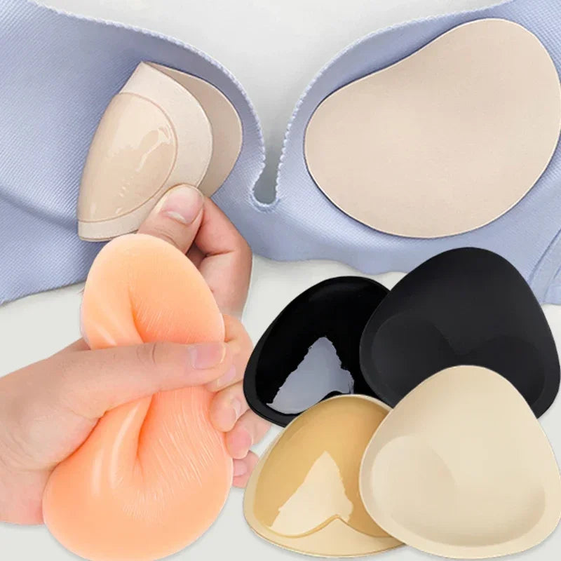 1-2pairs Silicone Bra Inserts Breast Pads Sticky Push-up Women Bra Cup Thicker Nipple Cover Patch Bikini Inserts for Swimsuit