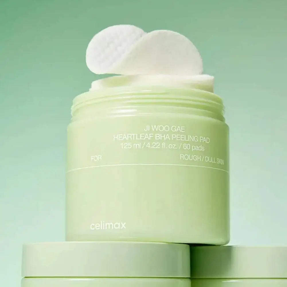 Celimax Ji Woo Gae Heartleaf BHA Peeling Pad For Rough Dull Skin Exfoliating Cotton Sheet Deeply Moisturize Nourish Facial Patch