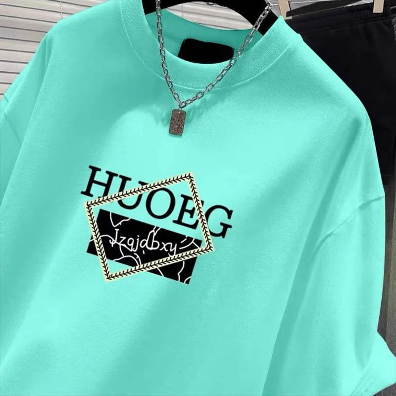 Women's Clothing European Style Pure Cotton Short Sleeve T-shirt Summer Casual Loose O-neck Printing Top Tee Lady Basic Pullover