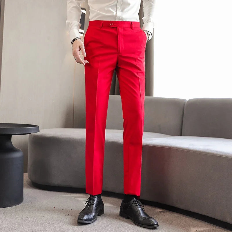 Formal Pants Men 2024 New Elegant Man Office Work Pants Casual Elastic Men's Trousers Men 17 Colors Pantalones Hombre